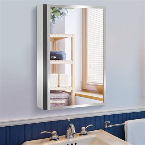 homcom vertical 24 stainless steel bathroom wall mirror medicine cabinet|HOMCOM: Mirror Cabinets & Wall Cabinets .